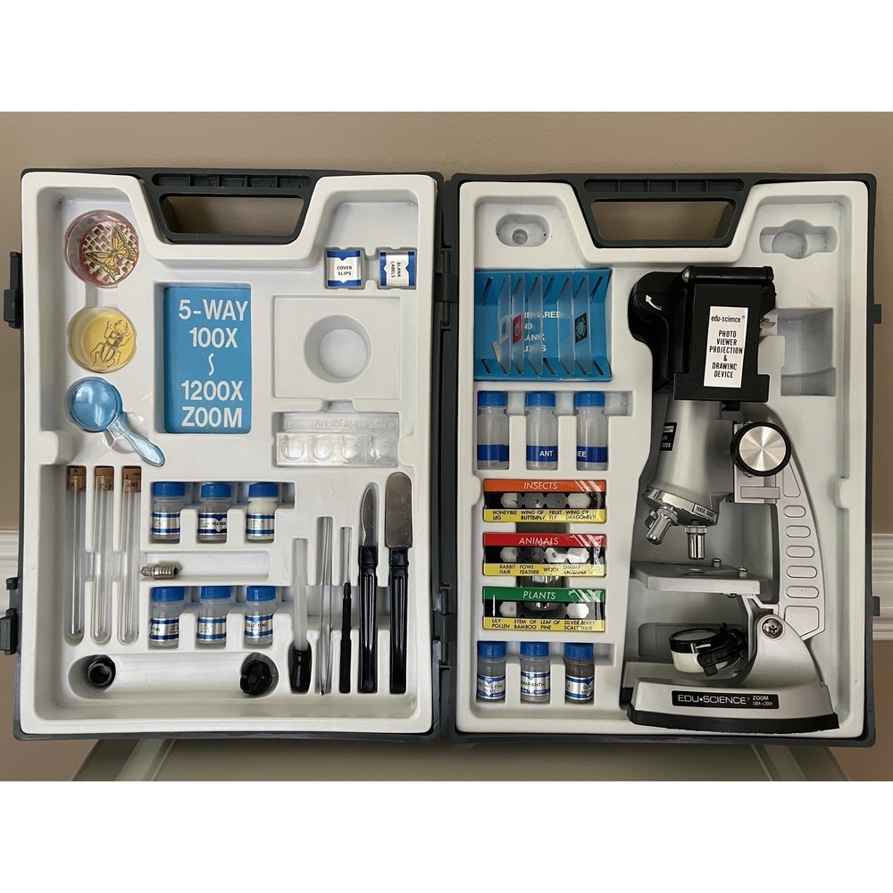 EDU•SCIENCE Microscope Kit 5 Way 100X - 1200X Light Bulb Not Working